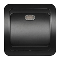 Выключатель Smartbuy 1-клавишный с индикатором 10А черный "Марс"