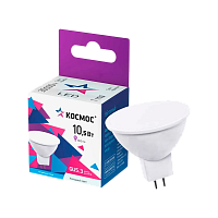 #Лампа светодиодная Космос JCDR GU5.3 10.5W 6500К 220V софит матовая (1/10/80)