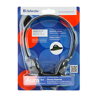 Наушники накладные Defender 102 Aura с микр. черный (1/50)