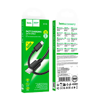 Кабель HOCO X119 Type-C (m)-Type-C (m) 1м 3.0A 60W нейлон PD3.0 черный (1/420)
