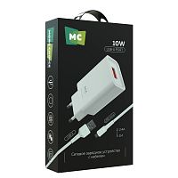 Сетевое З/У MORE CHOICE NC07m 1USB 2.0A с кабелем microUSB белый (1/50/200) 