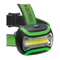 Фонарь налобный Космос H3W 3W ХРЕ+COB от аккумулятора черный (1/24/96)