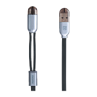 Кабель Remax RC-025t Gemini USB (m)-Lightning/microUSB (m) 1м 2.1A черный