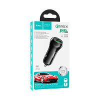 Автомобильное З/У HOCO Z38 1USB/Type-C QC3.0 черный (1/12/120)