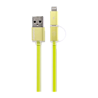 Кабель Remax RC-020t Aurora USB (m)-Lightning/microUSB (m) 1м 2.1A зеленый