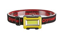 Фонарь налобный Спутник FH125 3W LED от батареек 3 режима черный желтый (1/20)