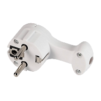 Вилка электрическая Smartbuy С/З 16A IP20 угловая плоская с кольцом белый (1/20/200)