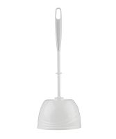 Ершик для унитаза BEROSSI "Aqua" 35.4см x 13.42см с подставкой белый (1/20)