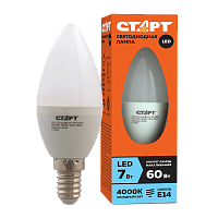 Лампа светодиодная Старт B35 E14 7W 4000К 220V свеча Eco матовая (1/10/100)