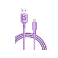 Кабель Defender F207 USB (m)-Lightning (m) 1м 2.4A фиолетовый (1/100)