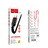 Кабель HOCO X59 USB (m)-Type-C (m) 1м 3.0A нейлон черный (1/33/330)