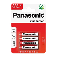 Батарейка Panasonic R03 AAA BL4 Zinc Carbon 1.5V (4/48/240)
