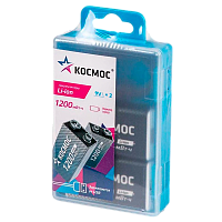 Аккумулятор бытовой Космос Крона БОКС2 Li-ion 9V 1200mAh Type-C (2/12/144) 