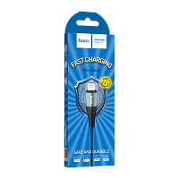 Кабель HOCO X38 USB (m)-Lightning (m) 1м 2.4A нейлон черный (1/30/300)