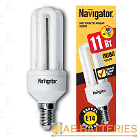Лампа люминесцентная Navigator 3U E14 11W 2700К 220-240V U-образная (1/12/60)