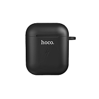 Зарядный чехол HOCO CW22 для Airpods 0.5A силикон беспр. зар. Qi черный (1/22/220)