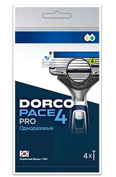 Бритва одноразовая DORCO "PACE4 PRO" 4 лезвия 3+1шт. (1/12)