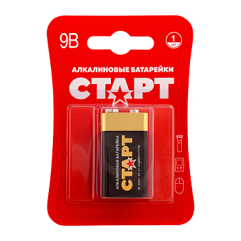 Батарейка Старт Крона 6LR61 BL1 Alkaline 9V (1/10/200)