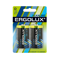 Батарейка Ergolux LR20 D BL2 Alkaline 1.5V (2/12/96) 