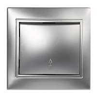 Выключатель Smartbuy проходной 1-клавишный 10А серебро "Венера"