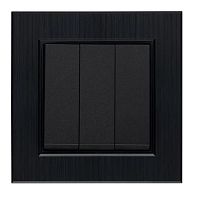 Выключатель Makel KAREA LINE STAR 3-клав.10A черный 86054091