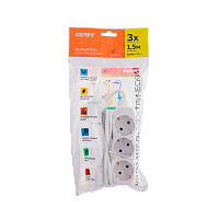 Удлинитель Старт S 3р.Б/З 10A 1.5м белый (1/20)