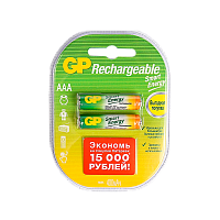 Аккумулятор бытовой GP HR03 AAA BL2 NI-MH 400mAh в пластиковой упаковке (2/20/200) R