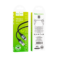Кабель HOCO X102 USB (m)-Type-C (m) 1м 3.0A ткань+сталь черный (1/31/310)