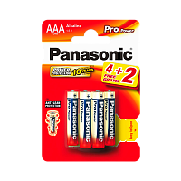 Батарейка Panasonic PRO Power LR03 AAA BL4+2 Alkaline 1.5V (6/72) 