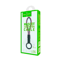 Кабель HOCO U36 USB (m)-microUSB (m) 0.19м 2.4A ткань красный (1/18/180)