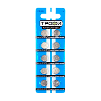 Батарейка Трофи G10/LR1130/LR54/389A/189 BL10 Alkaline 1.55V (10/200/1600) 