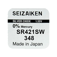 Батарейка SEIZAIKEN 348 (SR421SW) Silver Oxide 1.55V (1/10/100/1000) 