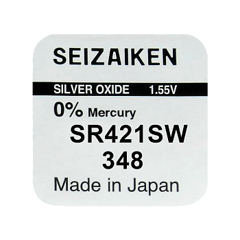 Батарейка SEIZAIKEN 348 (SR421SW) Silver Oxide 1.55V (1/10/100/1000) 