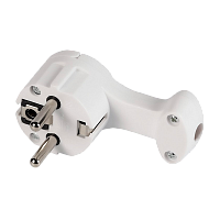 Вилка электрическая Smartbuy С/З 16A IP20 угловая плоская с кольцом белый (1/20/200) 