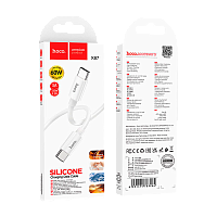 Кабель HOCO X87 Type-C (m)-Type-C (m) 1м 3.0A 60W силикон белый (1/36/360)