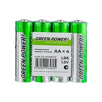 Батарейка GREEN POWERlab LR6 AA Shrink 4 Alkaline 1.5V (4/40/1000)