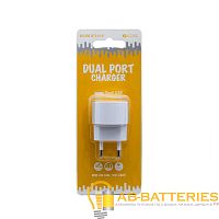 Сетевое З/У Borofone BA23A 2USB 2.4A белый (1/48/192)