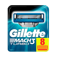 Сменные кассеты Gillette MACH3 TURBO 3 лезвия 8+2шт. (цена за 1 шт) (10/100)