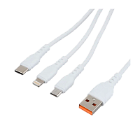 Кабель GoPower GP05-3-1 USB (m)-Type-C/Lightning/microUSB (m) 1.0м белый (1/200/800)
