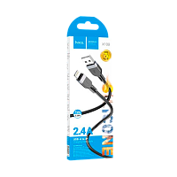 Кабель HOCO X109 USB (m)-Lightning (m) 1м 2.4A силикон черный (1/31/310)