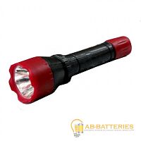Фонарь универсальный Ultraflash 6102-ТН 0.4W 1LED от батареек IP44 красный черный (1/25/200)