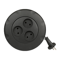 Удлинитель Smartbuy 3р.Б/З 10A 3.0м ПВС 2x1мм круглый черный (1/40)