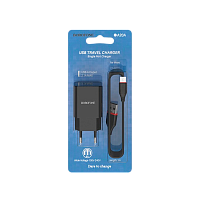 Сетевое З/У Borofone BA20A 1USB 2.1A черный (1/65/260) 
