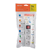 Удлинитель Старт S 3р.Б/З 10A 3.0м с выкл. IP20 белый (1/20)