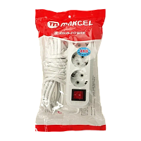 Удлинитель MRM-Power M-313 3р.С/З 10A 5.0м с выкл. белый (1/48)