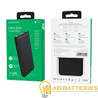 Внешний аккумулятор Borofone BT28 10000mAh 2.0A 2USB черный (1/37)