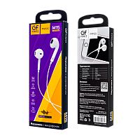 Наушники вставные GFPower M15 с микр. белый (1/200/800) 