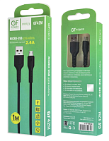 Кабель GFPower 42M USB (m)-microUSB (m) 1м 2.4A TPE черный (1/200/800)