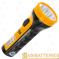 Фонарь туристический Трофи TA15 0.8W 6SMD+5LED от аккумулятора прямая подзарядка черный желтый (1/18