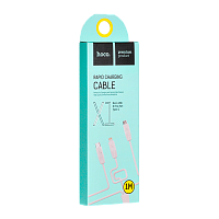 Кабель HOCO X1 USB (m)-2хType-C/Lightning/microUSB (m) 1м 2.4A ПВХ белый (1/30/300)